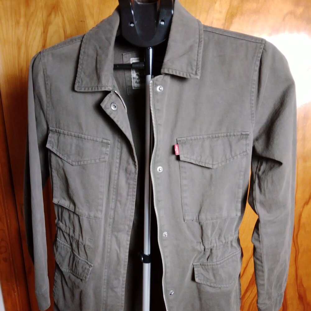 Levi’s Olive Green Utility Jacket – Women’s XS – Drawstring Waist
